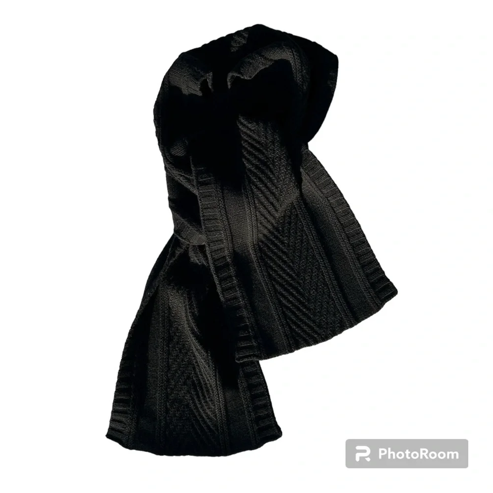 Chunky and warm Calvin Klein knitted scarf in lamb’s wood and cashmere, 70” - Picture 3 of 4